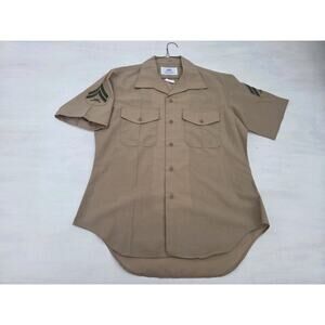 US Marine Corps Military Uniform Shirt Mens 16.5 Short Sleeve DSCP Khaki READ